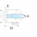 Στήριγμα στρογγυλό για γυαλί 5-8-10mm
