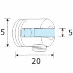 Στρογγυλό στήριγμα για γυαλί 5-6mm